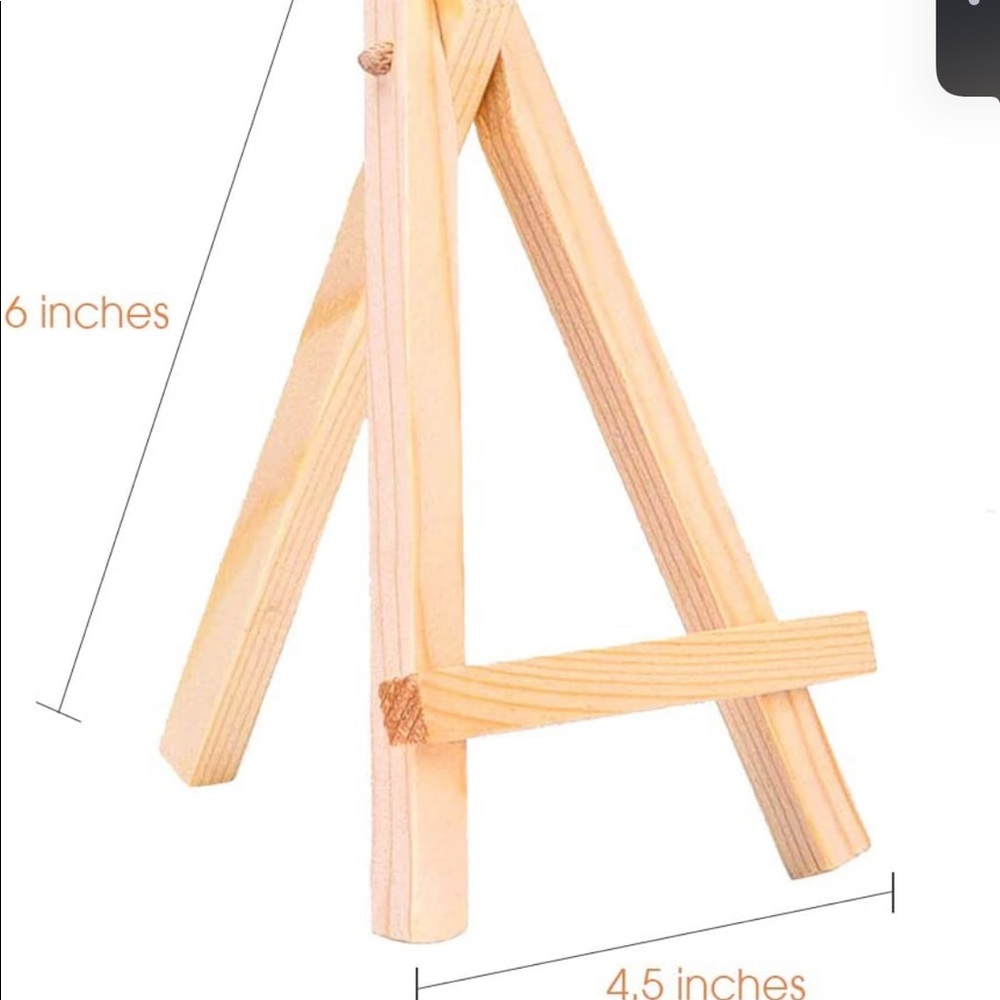 6 Mini wood display easels